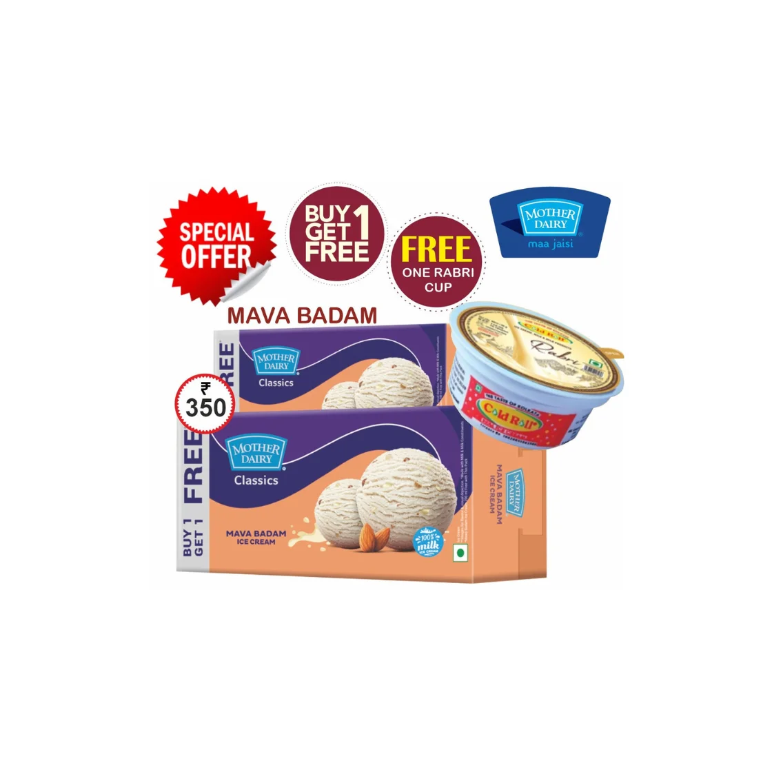 MAVA BADAM  + ONE RABRI CUP